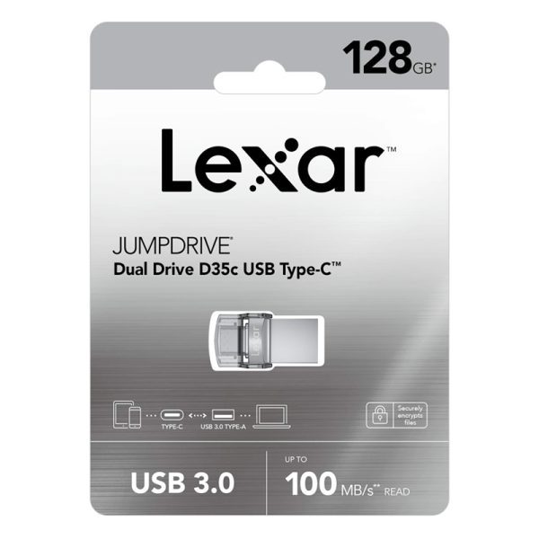 فلش لکسار دو طرفه مدل LEXAR D35C 128GB
