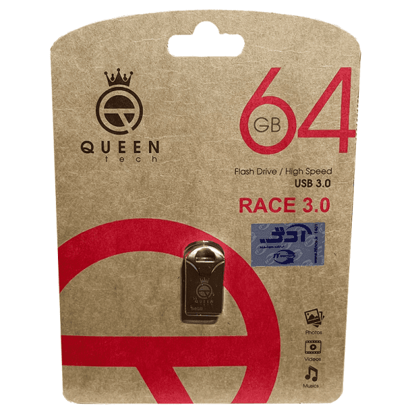 فلش کوئین مدل RACE ظرفیت 64 گیگ QUEEN-RACE