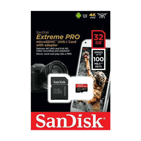 مموری سن دیسک به همراه خشاب 32 گیگ SANDISK-Extreme PRO